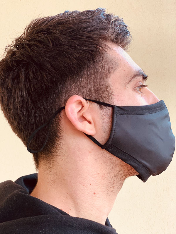 face mask with adjustable straps side view