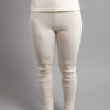 Front view of a female wearing white Merino Skins - Unisex Long John / Pant