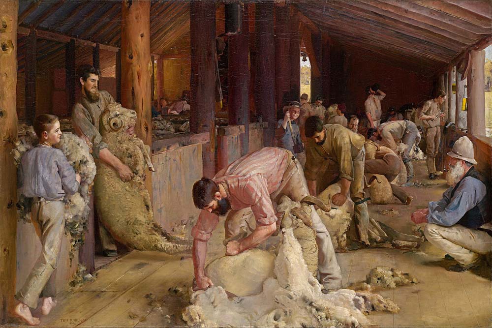 Tom Roberts - shearing the rams painting