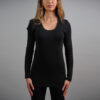 Thermo Fleece® - Ladies Long Sleeve - Scoop Neck Black