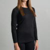 Merino Skins Lite – Ladies Summer Weight Long Sleeve Merino T Shirt - Black