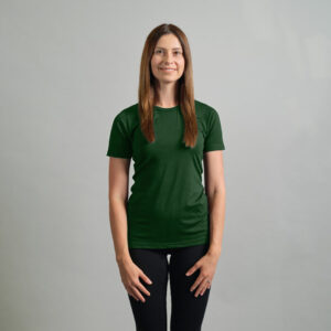 Merino Skins Lite ladies green pastures short sleeve t shirt – front view