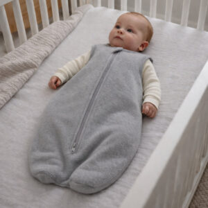 baby in a merino sleeping bag